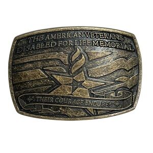 Vintage Belt Buckle American Veterans Disabled Life Memorial